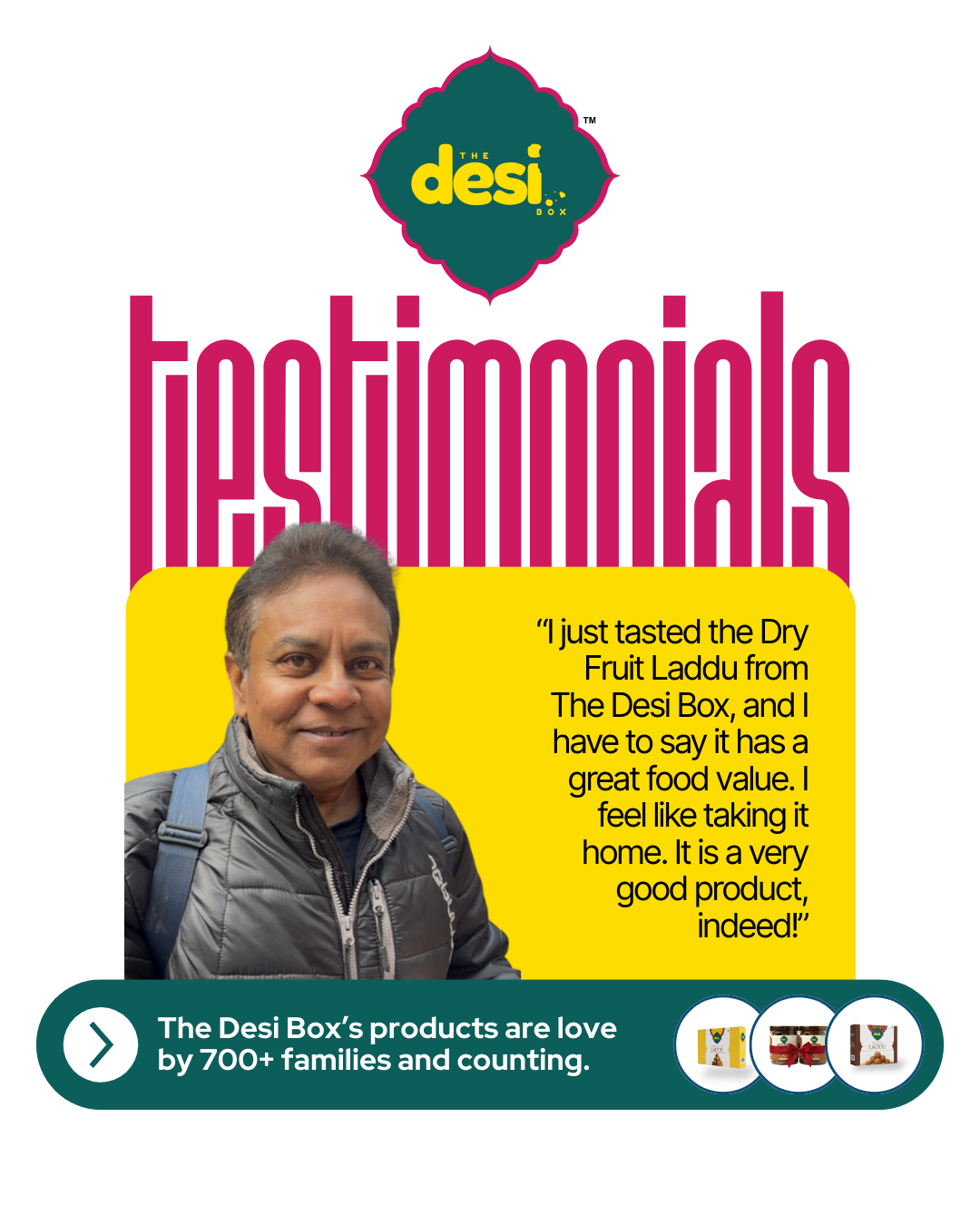 Reviews Reviews of people for The Desi Box